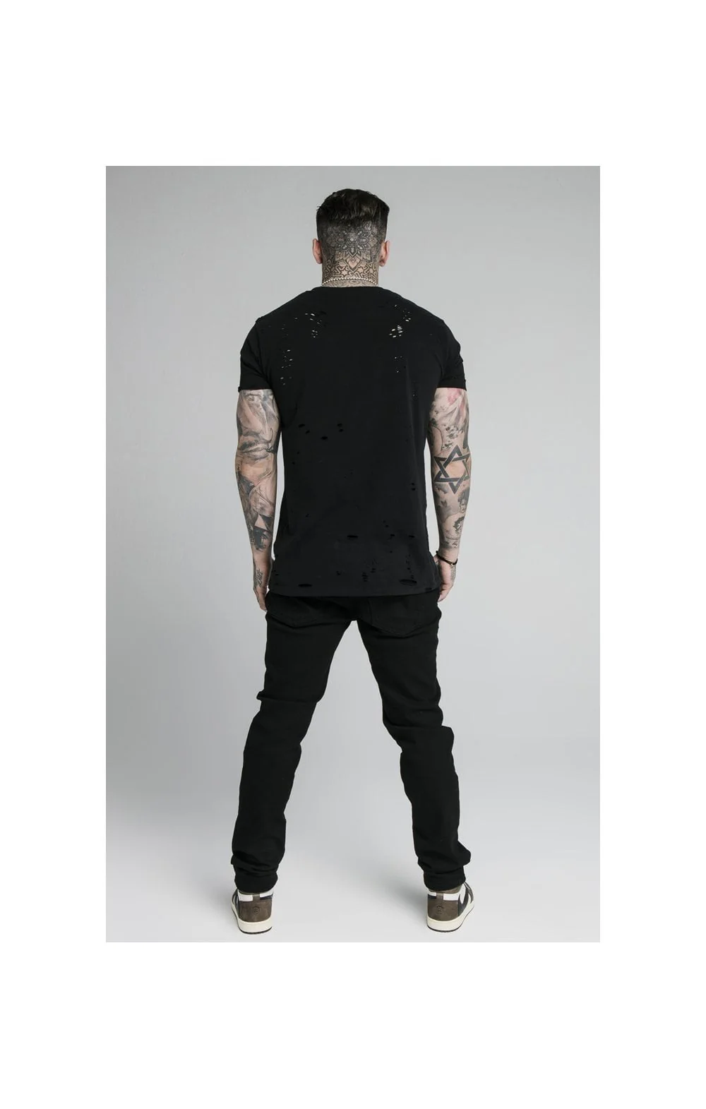 SikSilk Raw Loose Fit Jeans - Black - Image 7