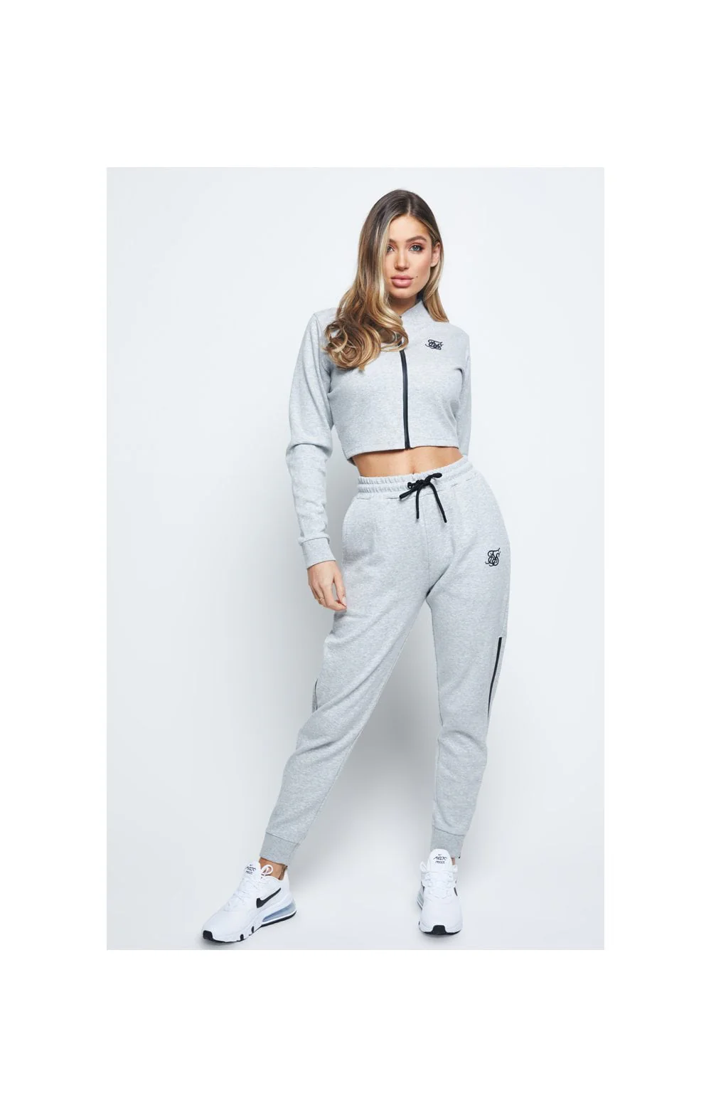 SikSilk React Track Jacket - Grey Marl - Image 4