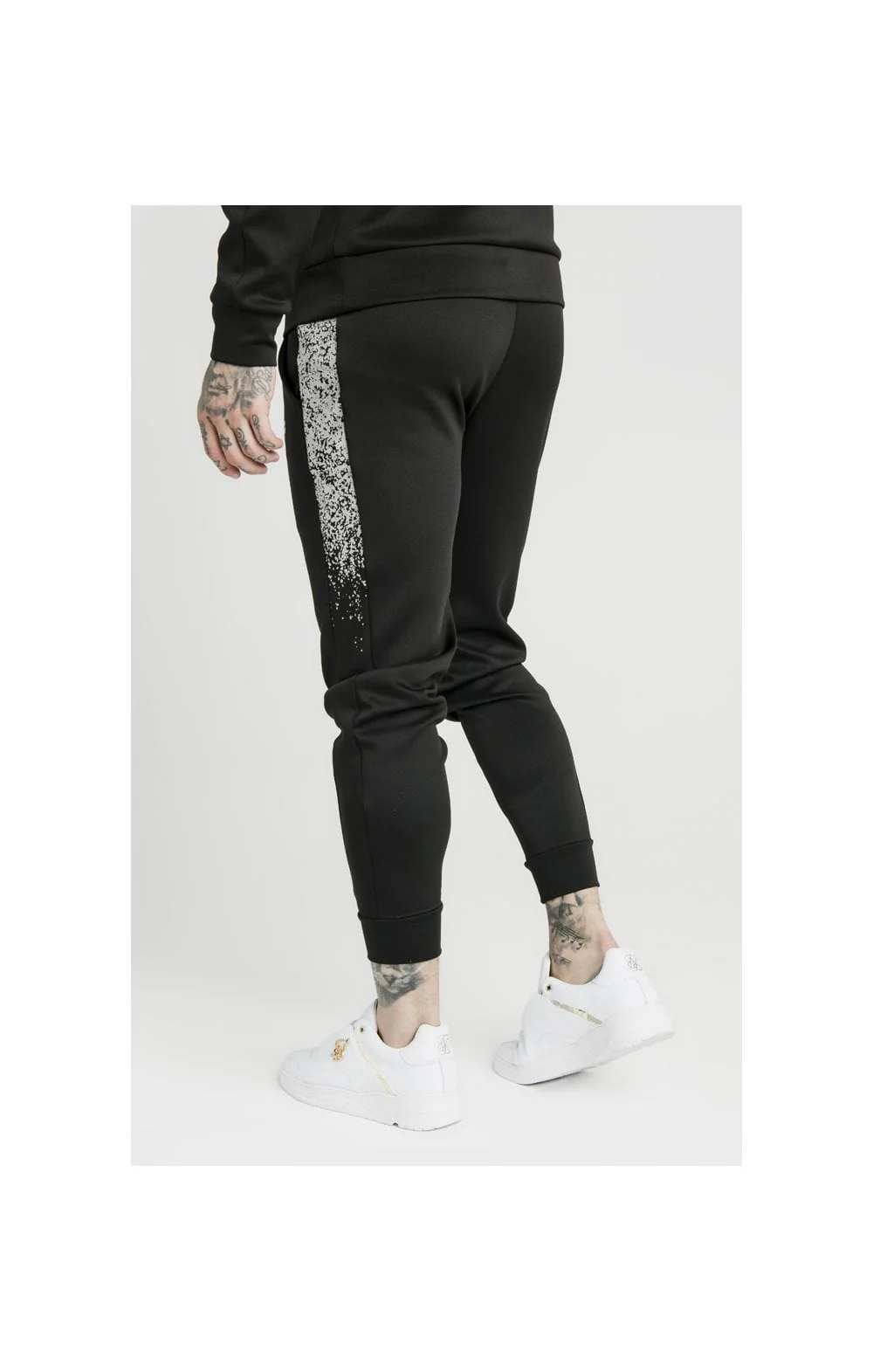SikSilk Reflective Speckle Cuffed Joggers - Black - Image 2