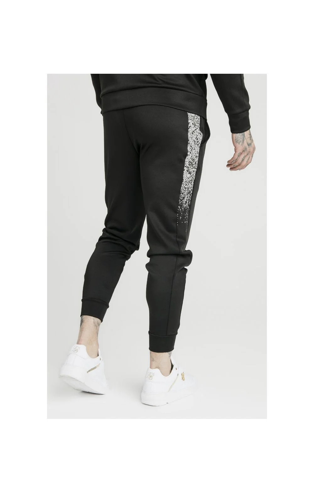 SikSilk Reflective Speckle Cuffed Joggers - Black - Image 3