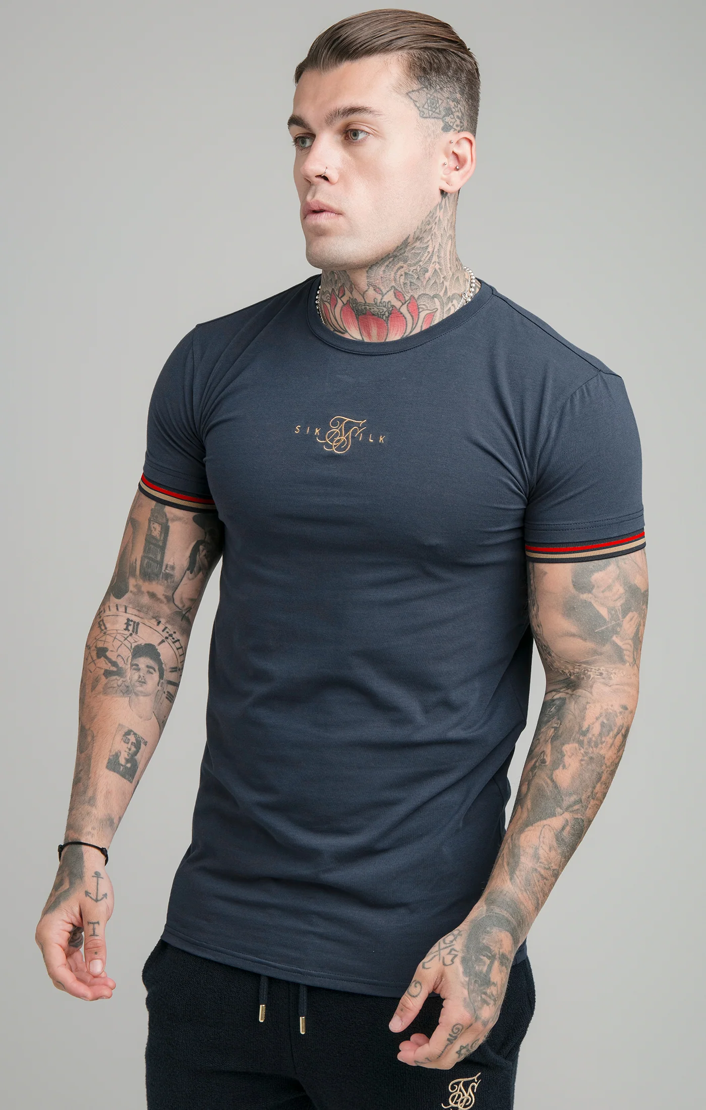 SikSilk Reign Tech Tee - Navy