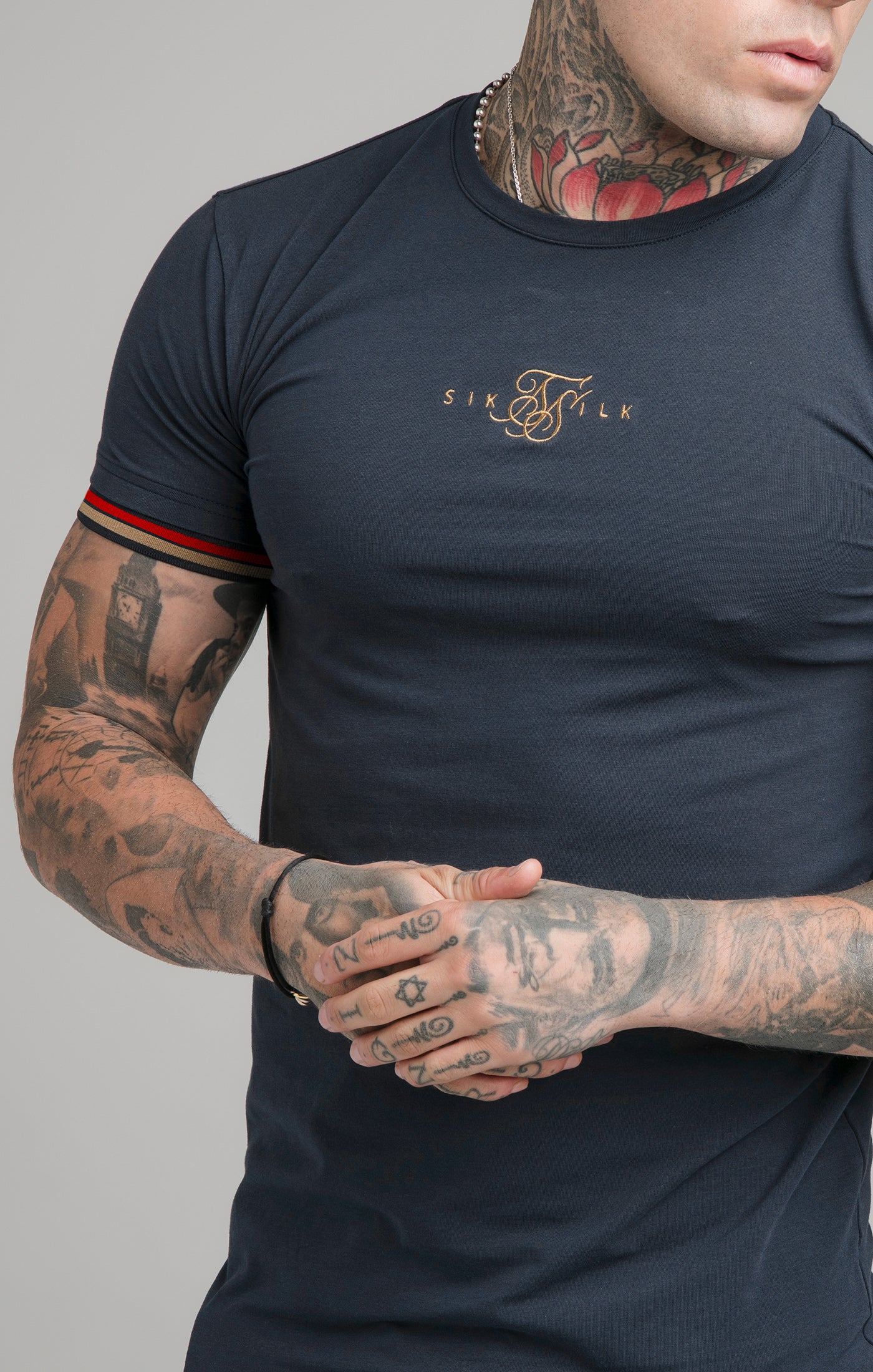 SikSilk Reign Tech Tee - Navy - Image 2