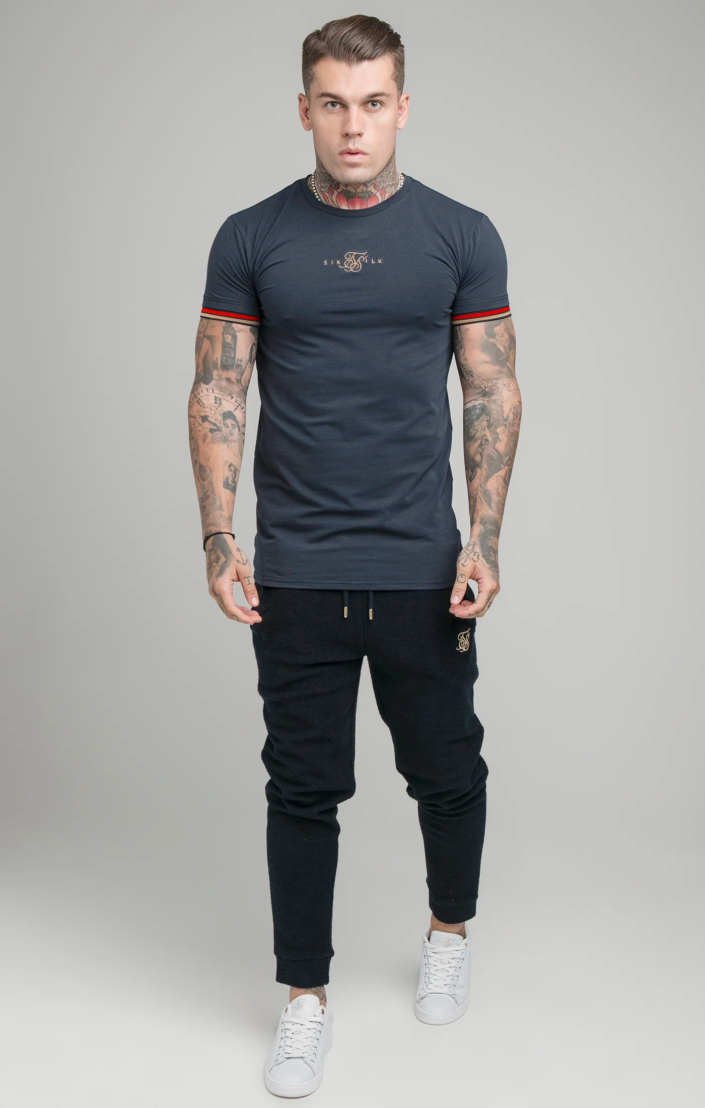 SikSilk Reign Tech Tee - Navy - Image 3