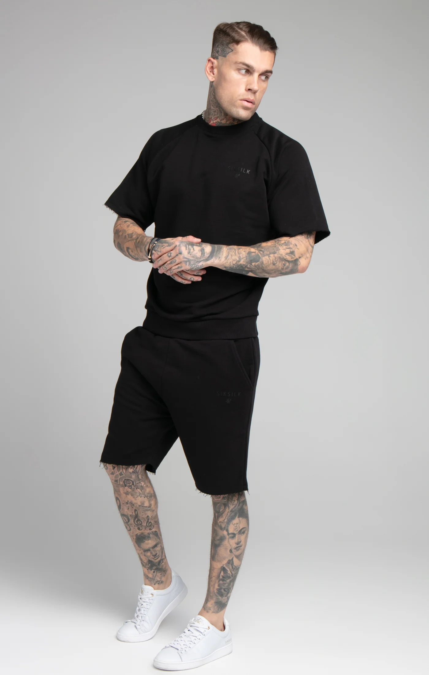 Black Relaxed Crew Short - Image 4