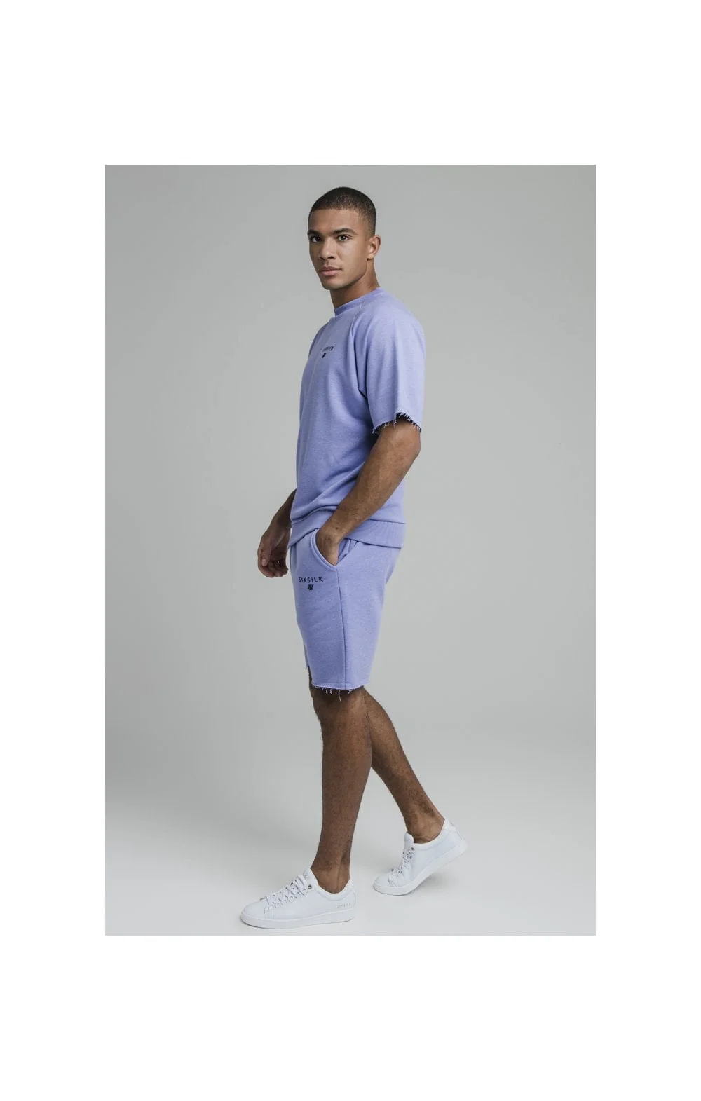 Purple Marl Relaxed Crew Short - Image 7