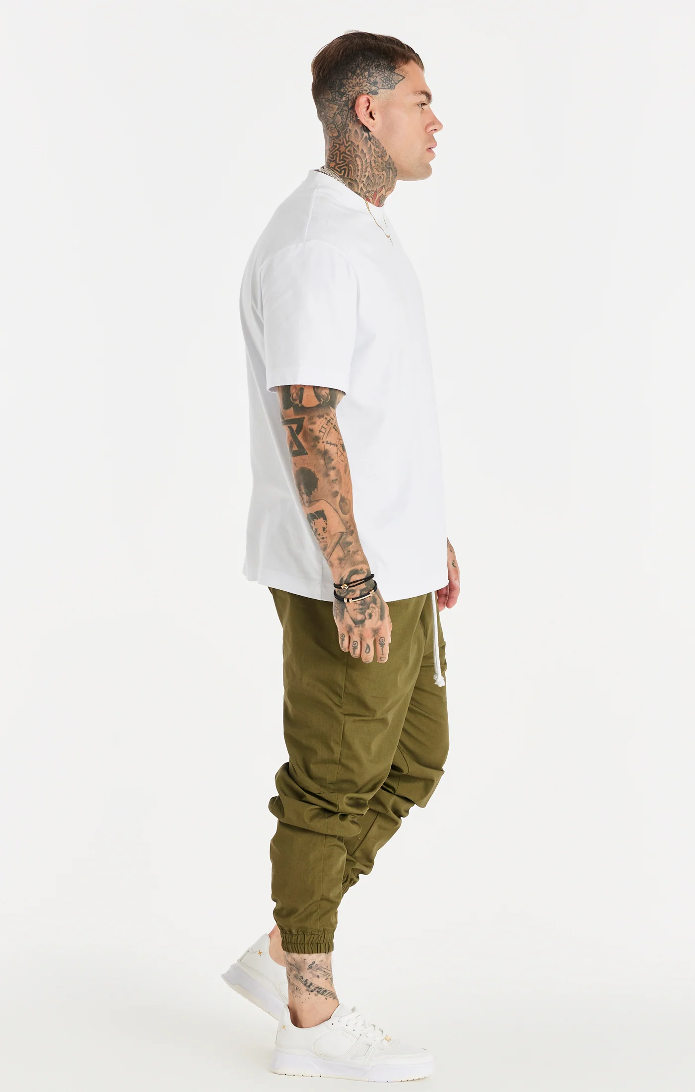 Khaki Essential Relaxed Trousers - Image 6