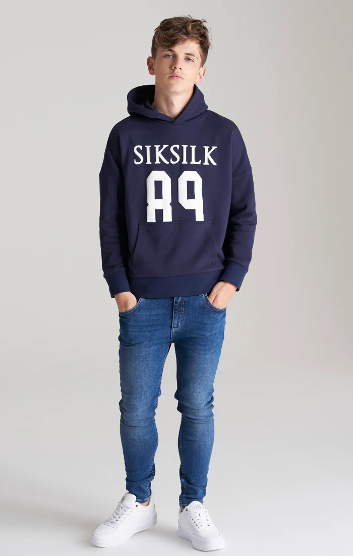Boys Navy Relaxed Fit Hoodie - Image 3