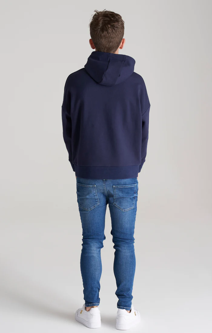Boys Navy Relaxed Fit Hoodie - Image 4