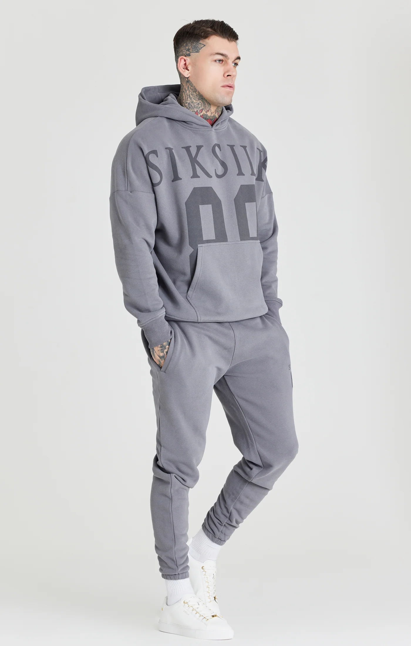 Grey Relaxed Fit Overhead Hoodie - Image 2