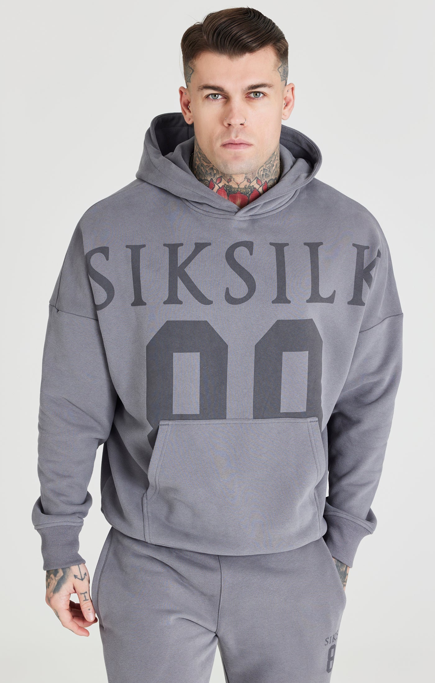 Grey Relaxed Fit Overhead Hoodie - Image 5