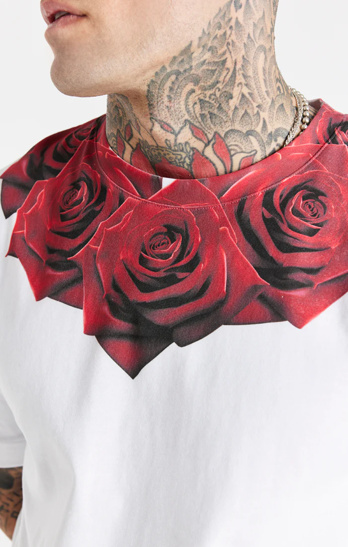 SikSilk Relaxed Fit Rose Tee - White - Image 3