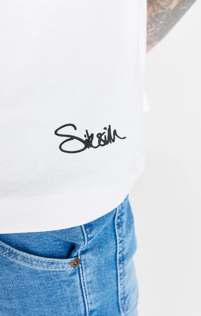 SikSilk Relaxed Fit Rose Tee - White - Image 4