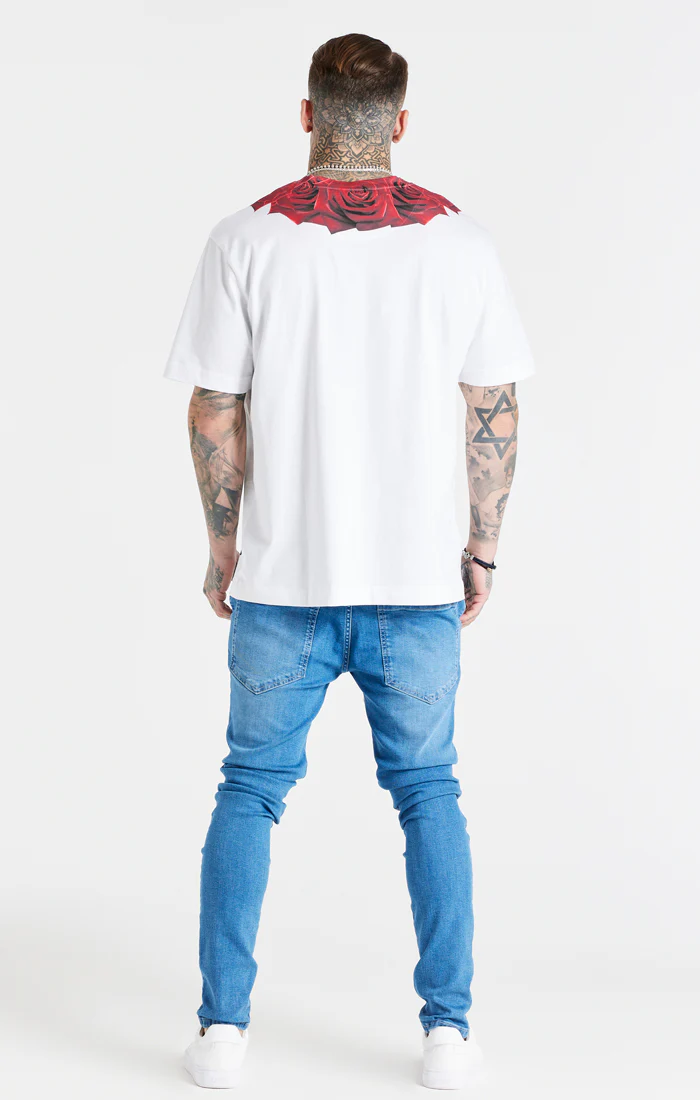 SikSilk Relaxed Fit Rose Tee - White - Image 7