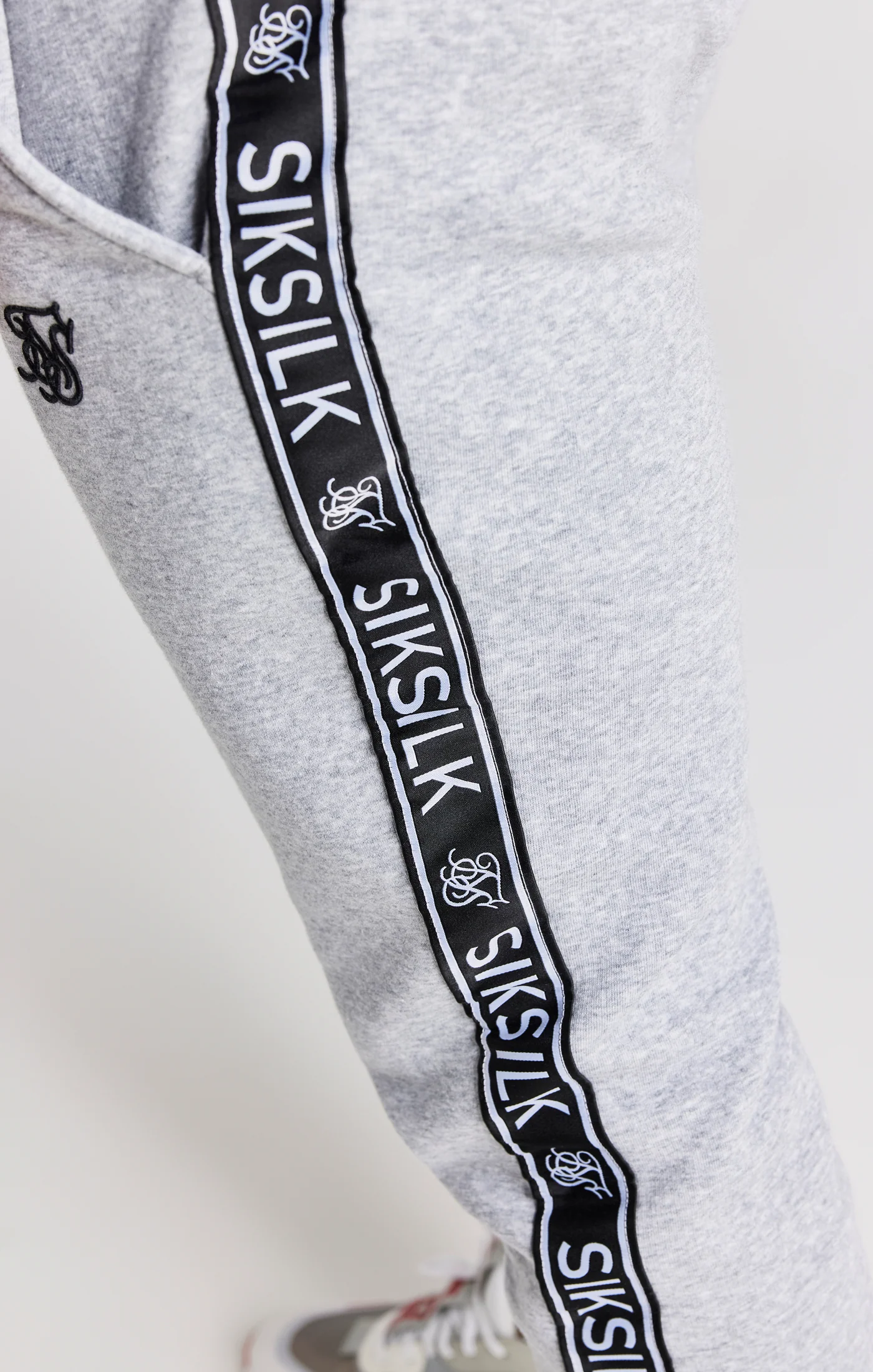 Grey Taped Hoodie And Pant Tracksuit Set - Image 3