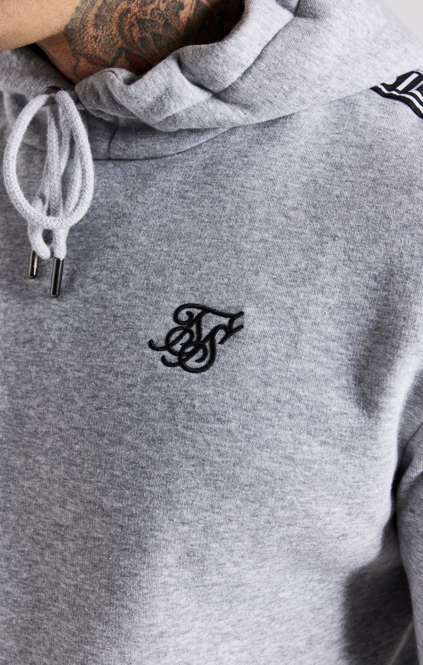 Grey Taped Hoodie And Pant Tracksuit Set - Image 4