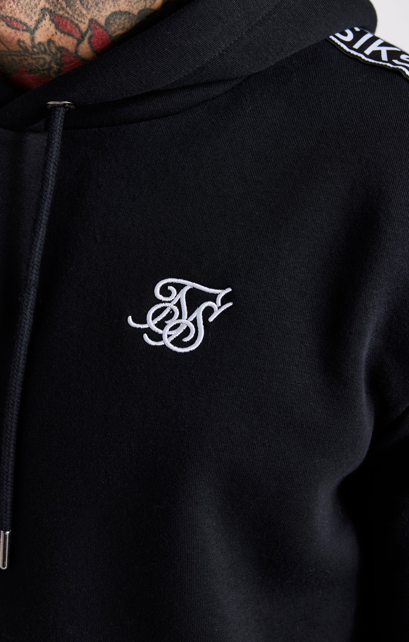 Black Taped Hoodie And Pant Tracksuit Set - Image 3