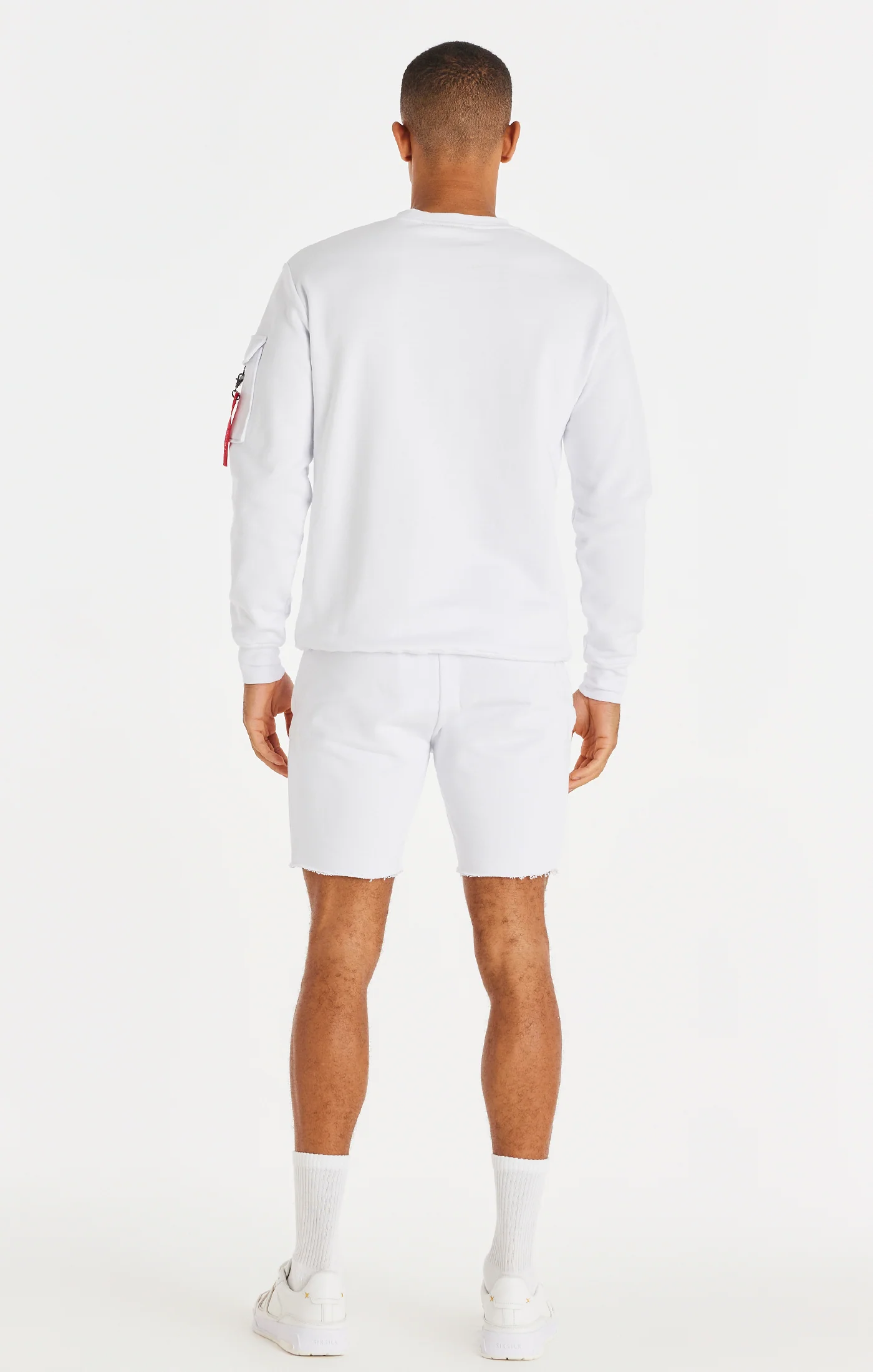 SikSilk Relaxed Flight Raw Hem Shorts - White - Image 5