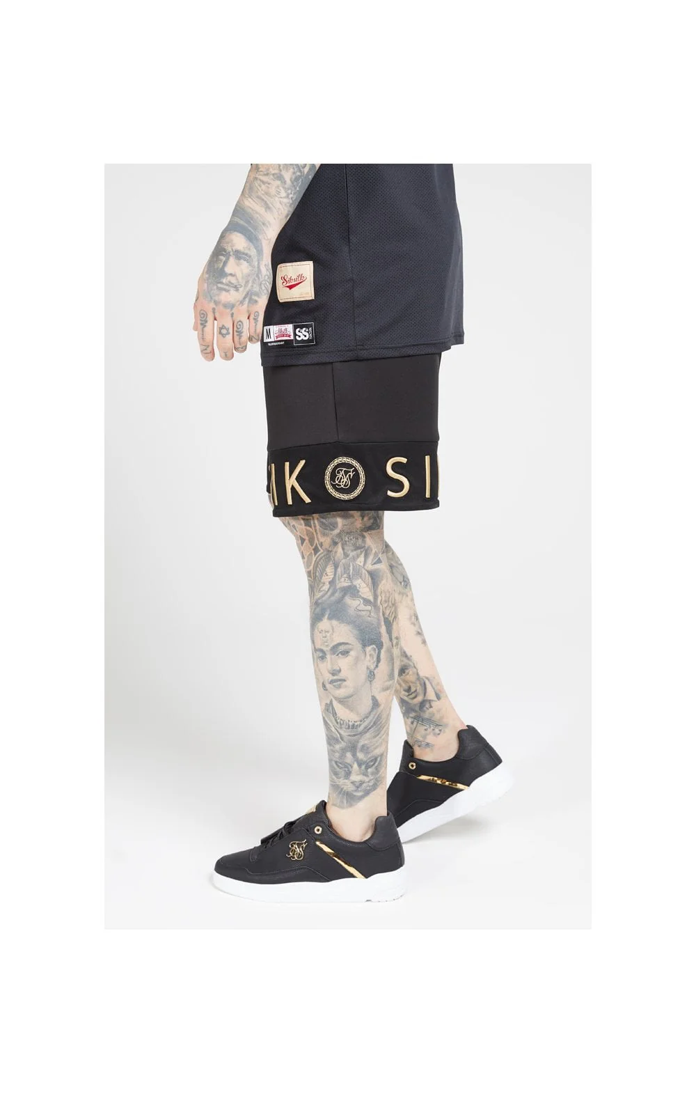 SikSilk Relaxed Shorts - Black & Gold - Image 2