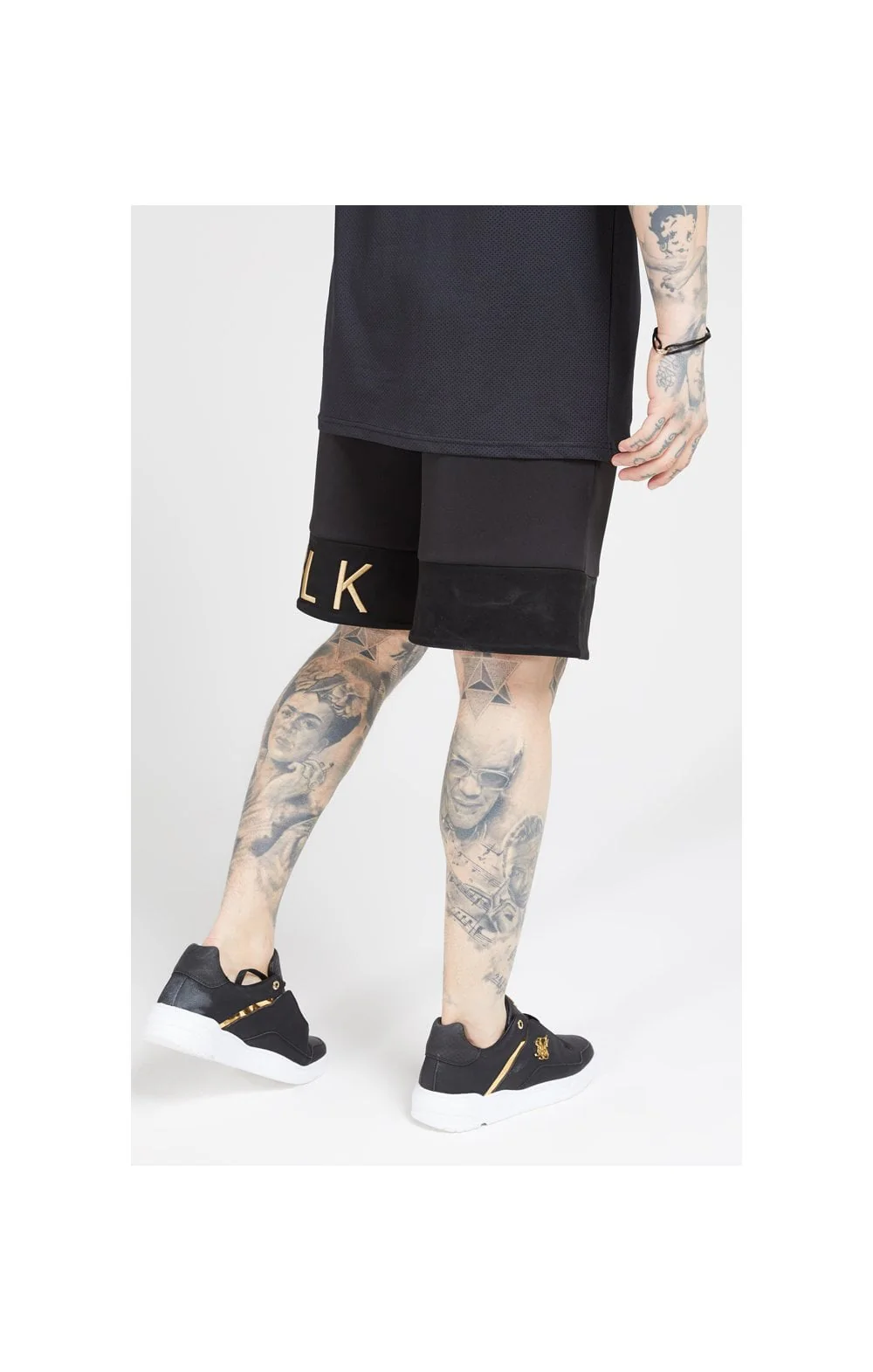 SikSilk Relaxed Shorts - Black & Gold - Image 3