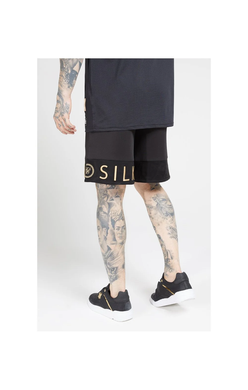 SikSilk Relaxed Shorts - Black & Gold - Image 4