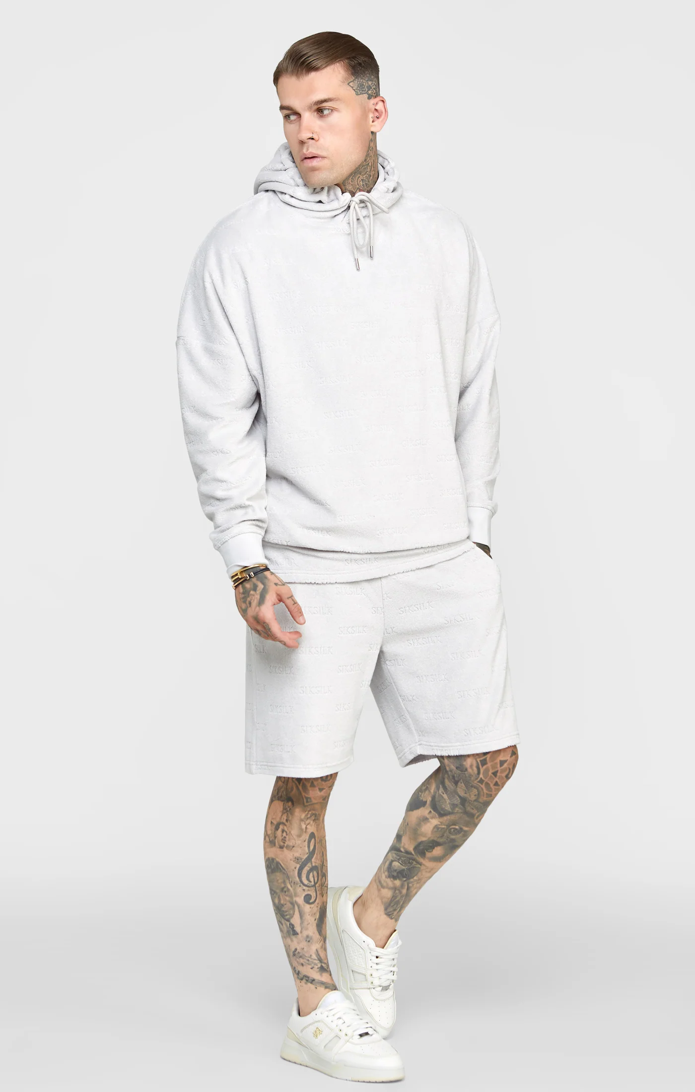 Grey Towelling Oversized Hoodie - Image 4