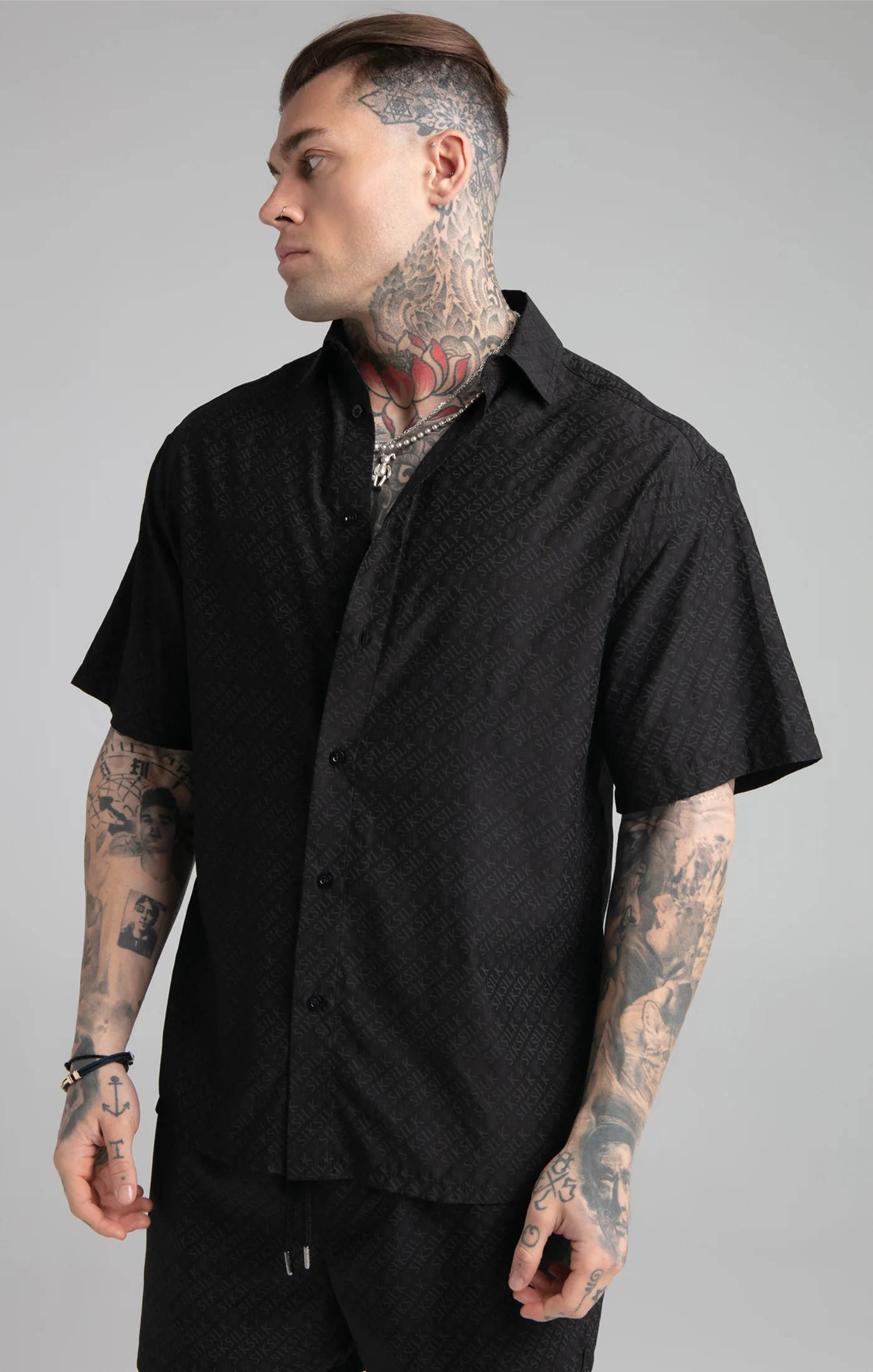 Black Print Resort Shirt