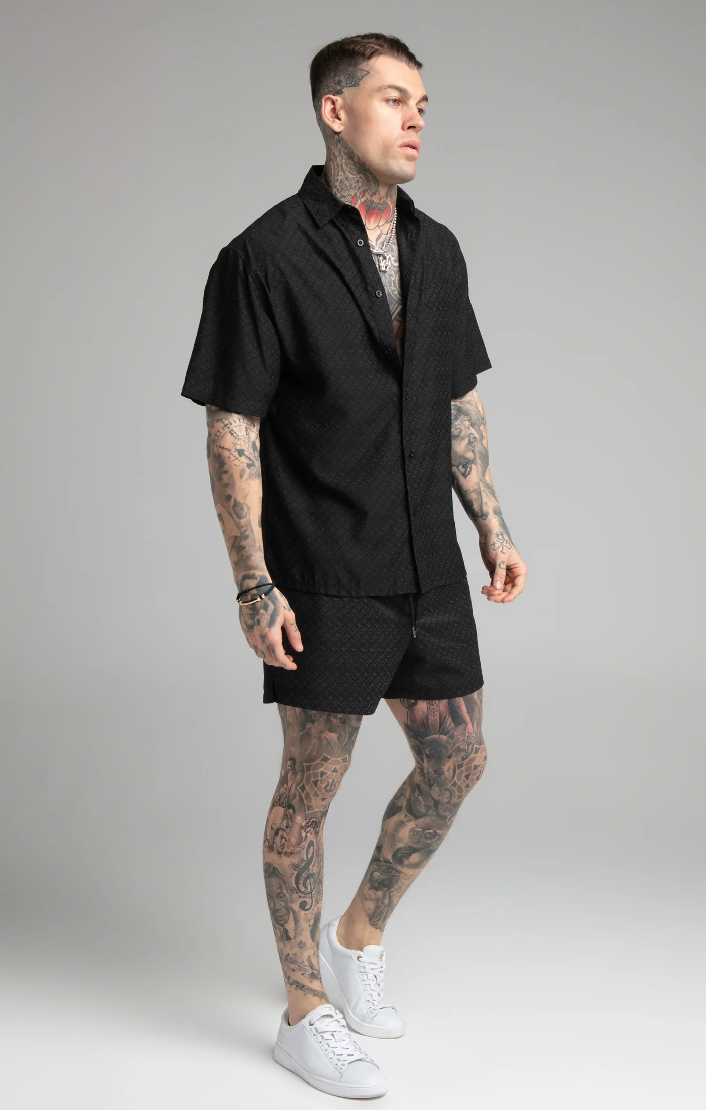 Black Print Resort Shirt - Image 3