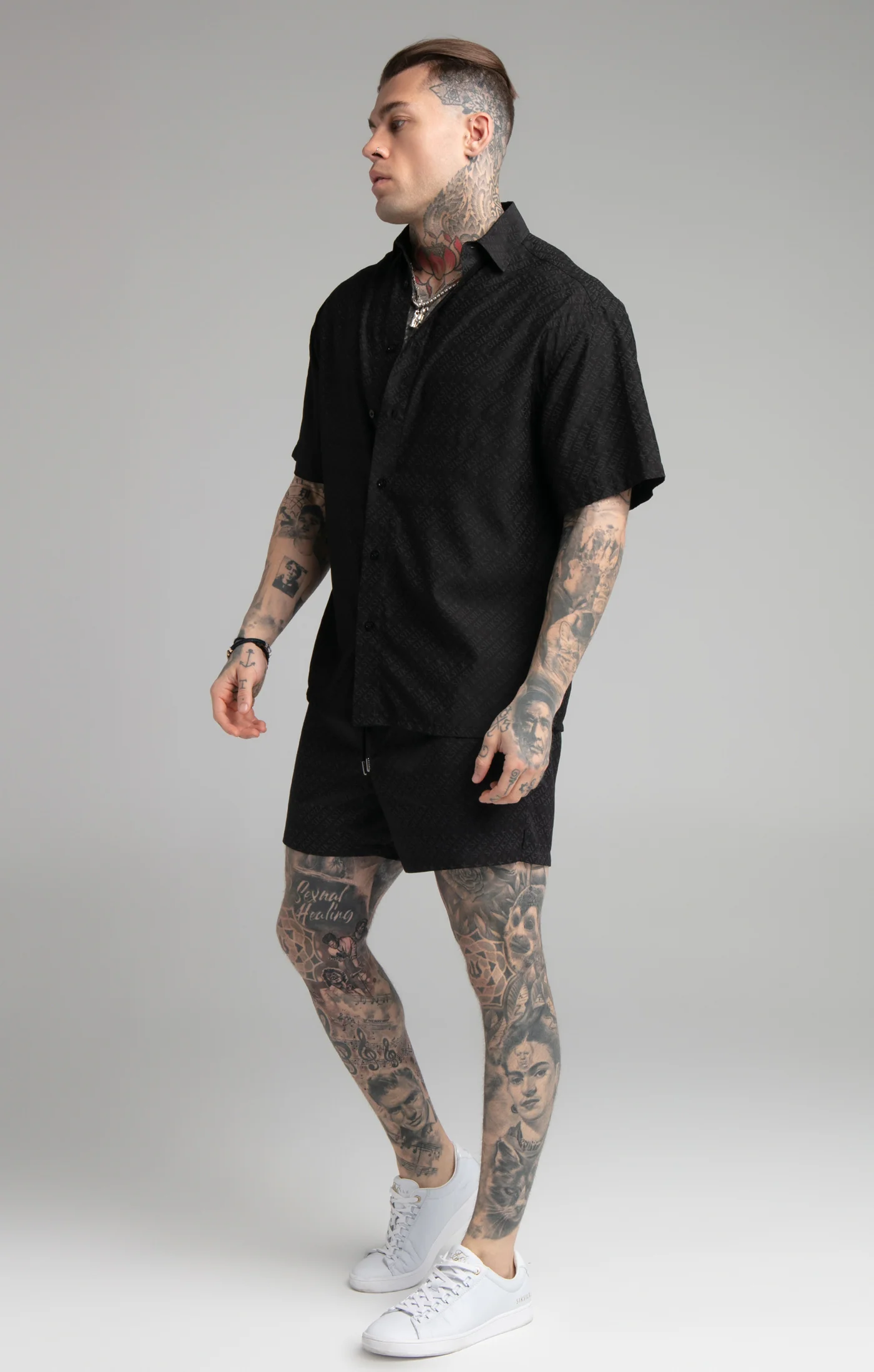 Black Print Resort Shirt - Image 4
