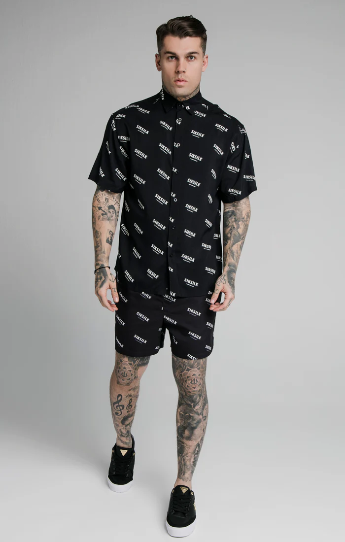 Black Print Resort Shirt - Image 4