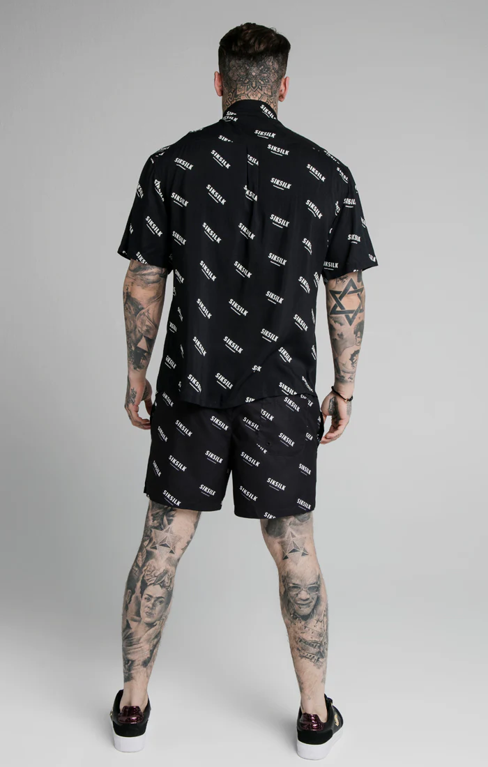 Black Print Resort Shirt - Image 5