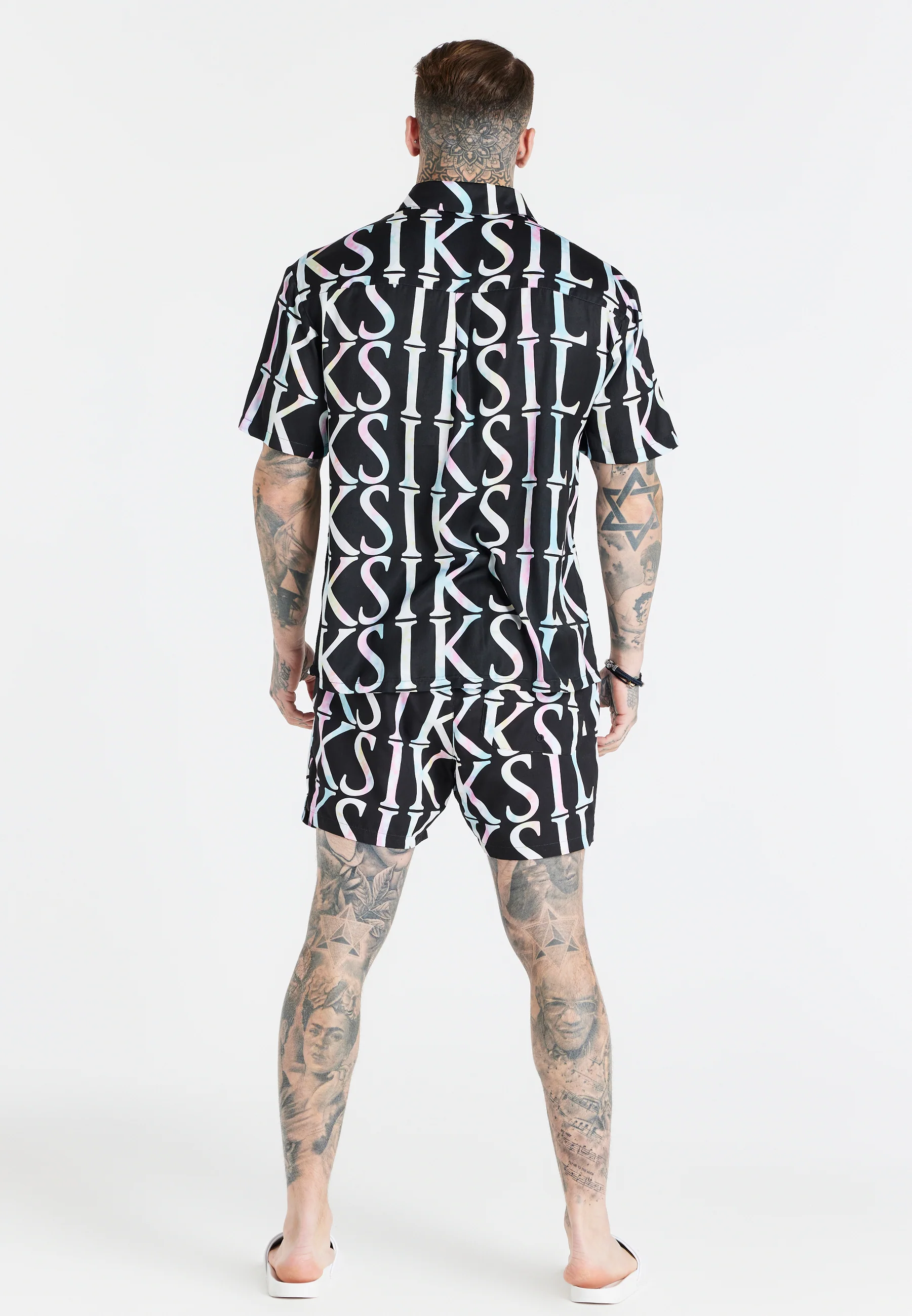 Black Repeat Print Resort Shirt - Image 5
