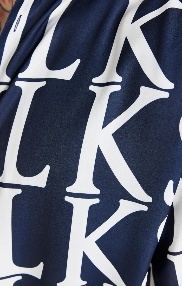 Navy Repeat Print Resort Shirt - Image 2