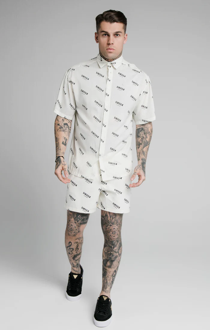 Ecru Print Resort Shirt - Image 2