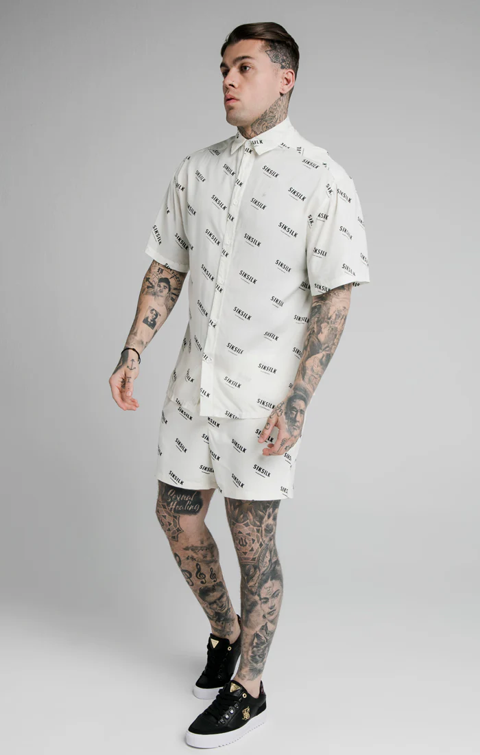 Ecru Print Resort Shirt - Image 4
