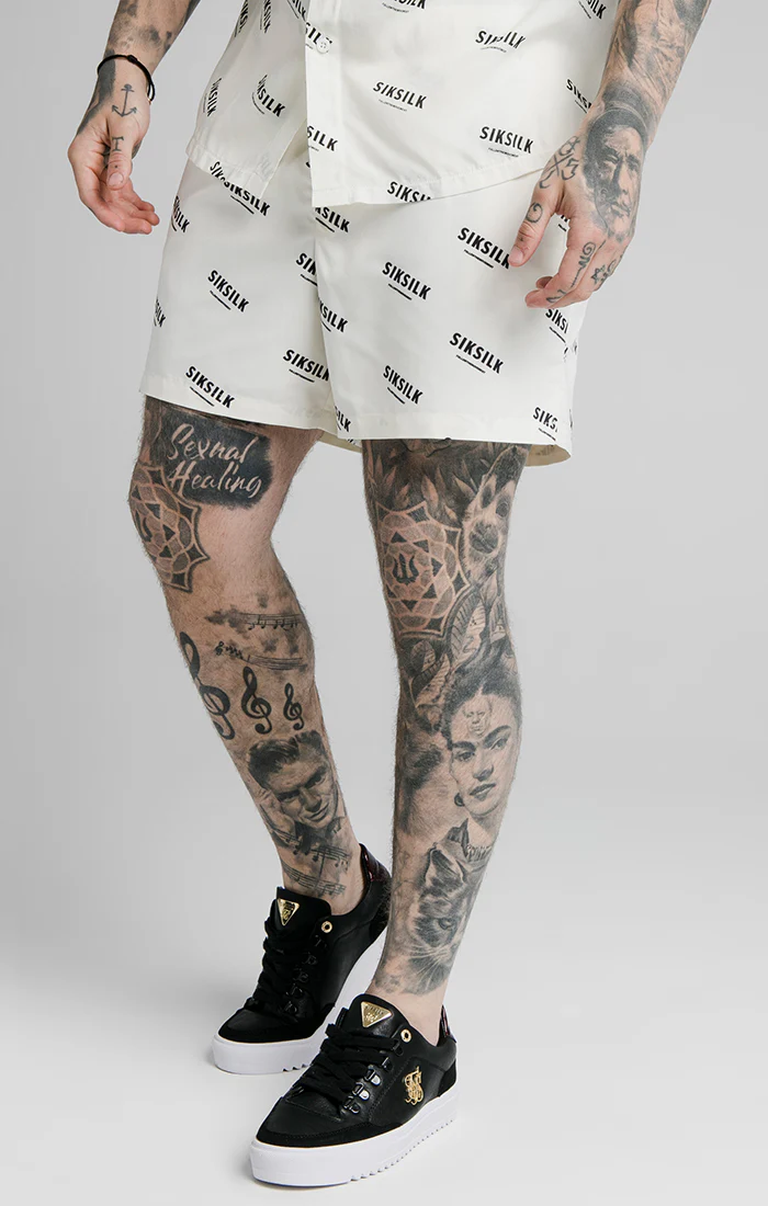 Ecru Print Swim Short