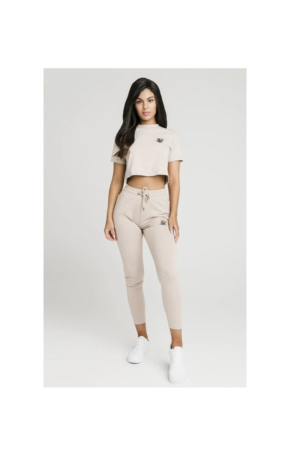 Beige Essential Retro Box Fit Crop T-Shirt - Image 6