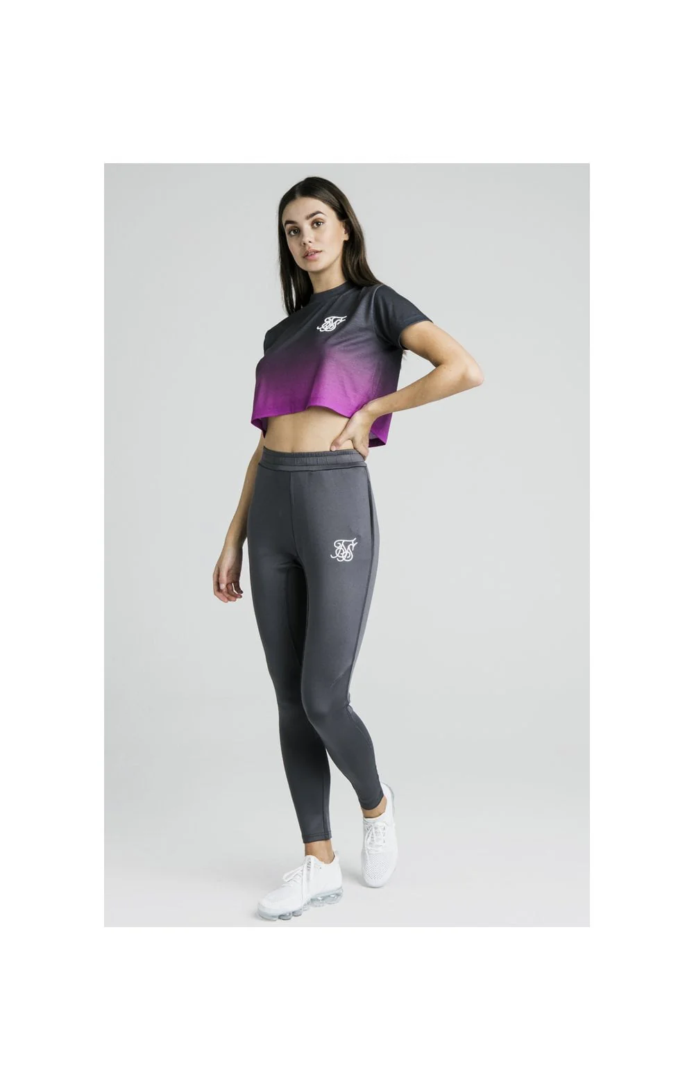 SikSilk Retro Box Fit Tee - Iron & Pink - Image 3