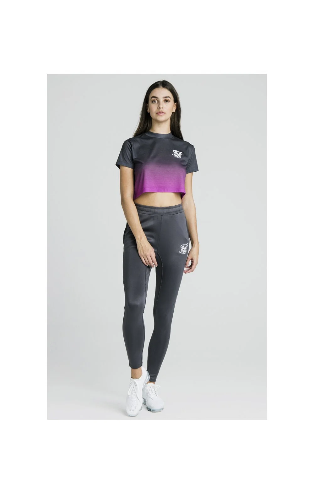 SikSilk Retro Box Fit Tee - Iron & Pink - Image 4