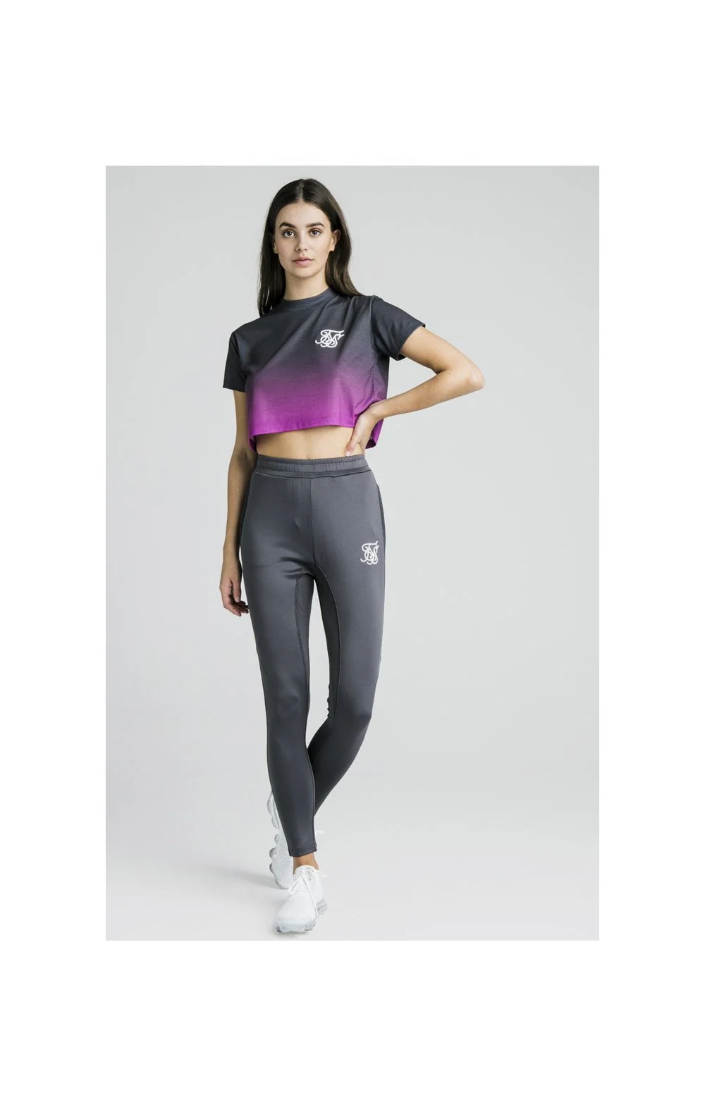 SikSilk Retro Box Fit Tee - Iron & Pink - Image 5