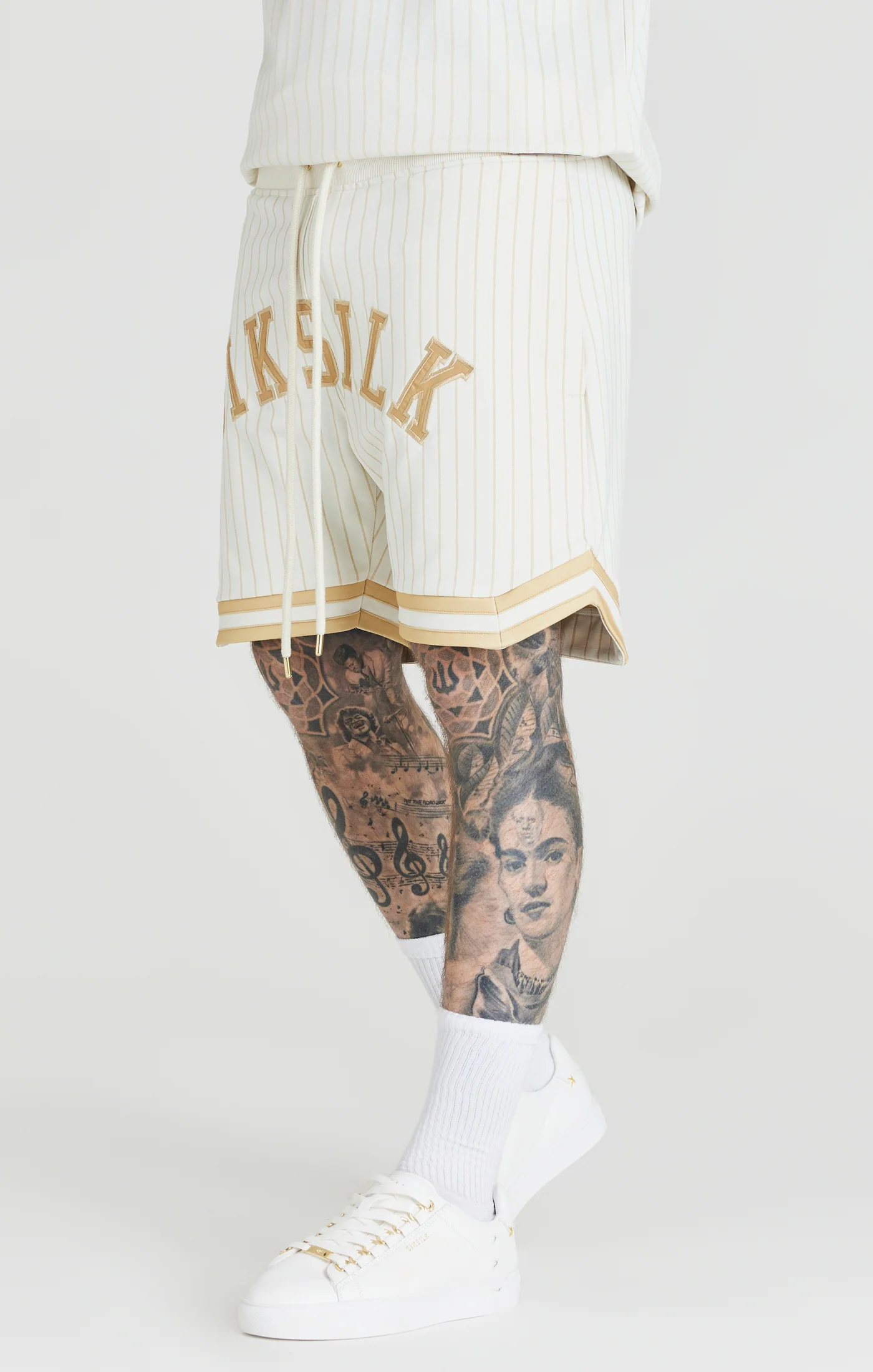 Ecru Retro Classic Basketball Short