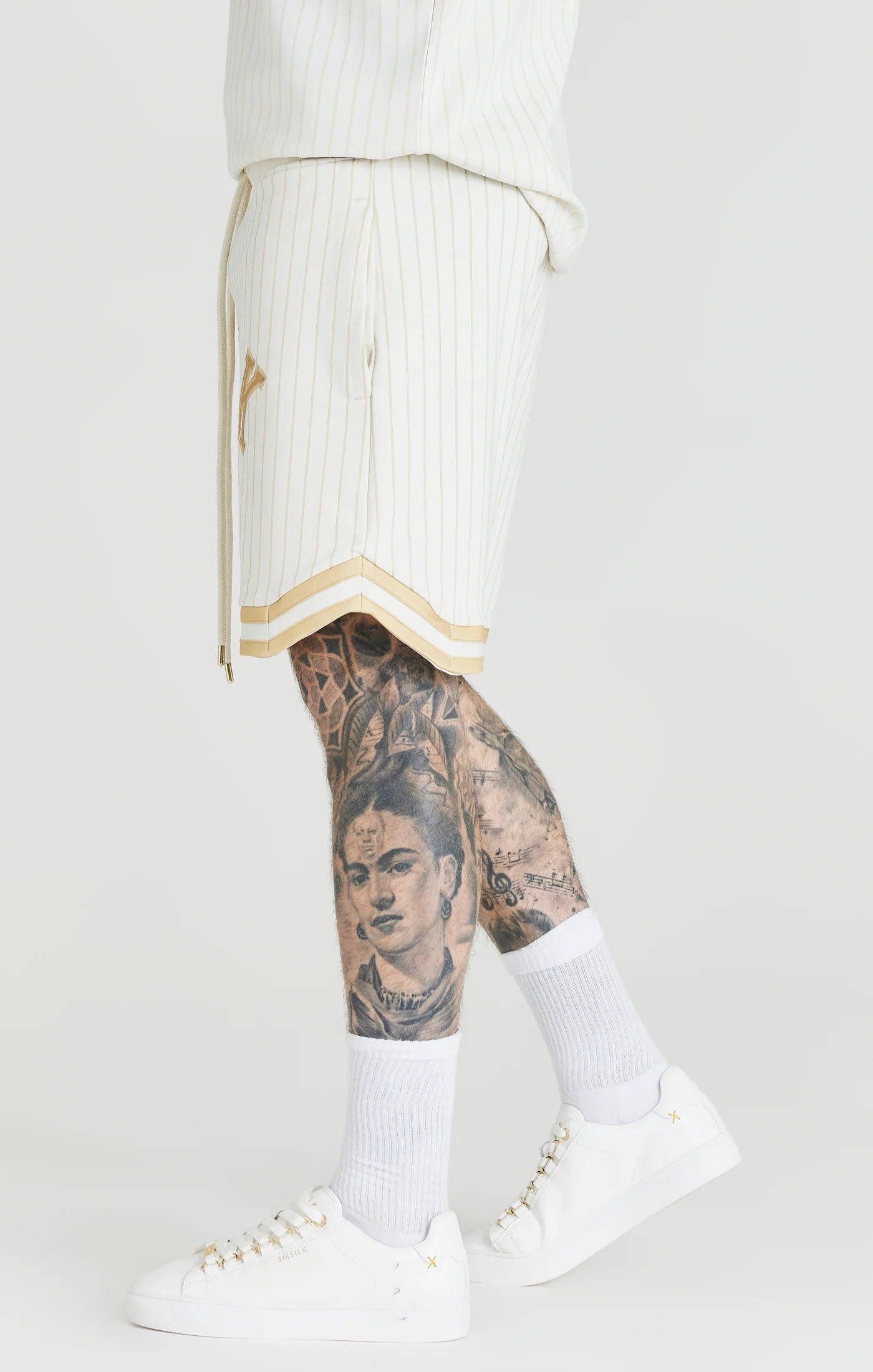 Ecru Retro Classic Basketball Short - Image 2