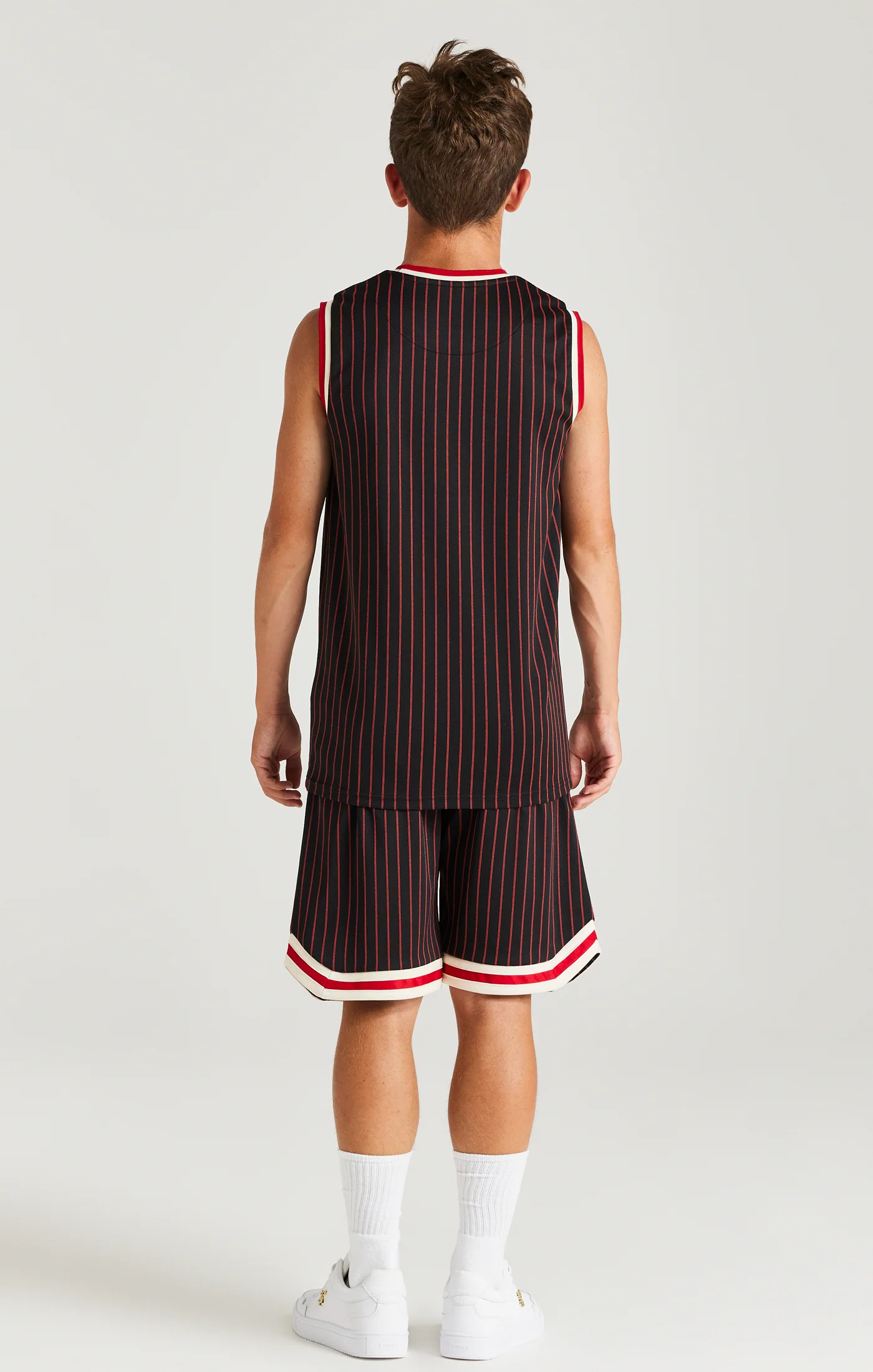 SikSilk Retro Classic Basketball Vest - Black - Image 5