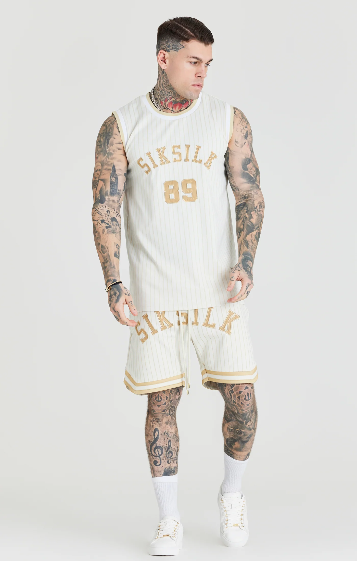 Ecru Retro Classic Basketball Vest - Image 4