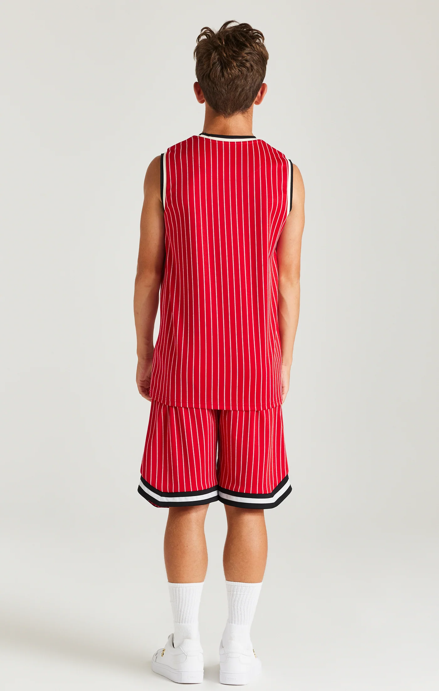 SikSilk Retro Classic Basketball Vest - Red - Image 5
