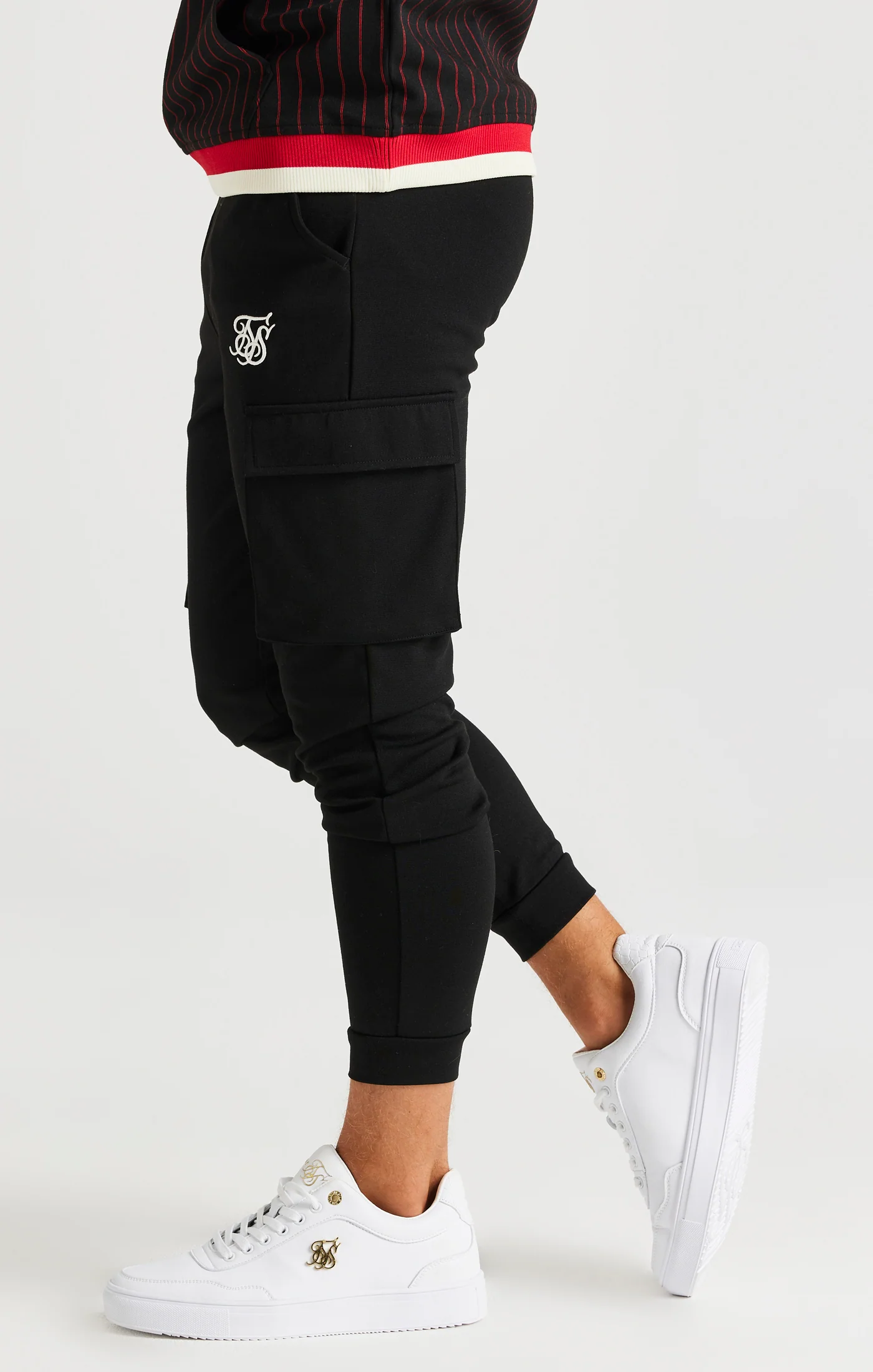 SikSilk Retro Classic Cargo Pants - Black - Image 2