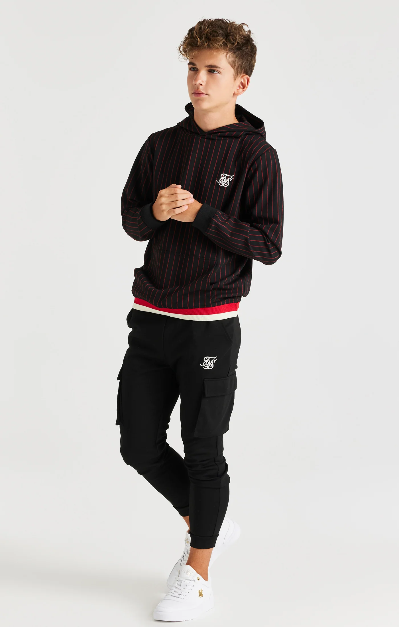 SikSilk Retro Classic Cargo Pants - Black - Image 3