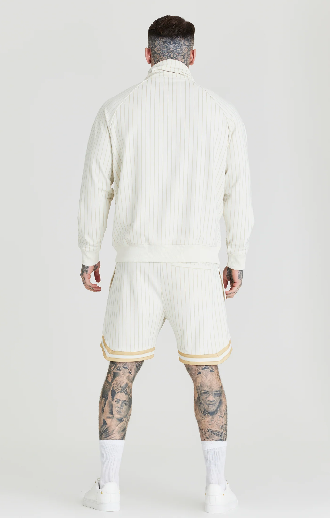Ecru Retro Half Zip Funnel Track Top - Image 5