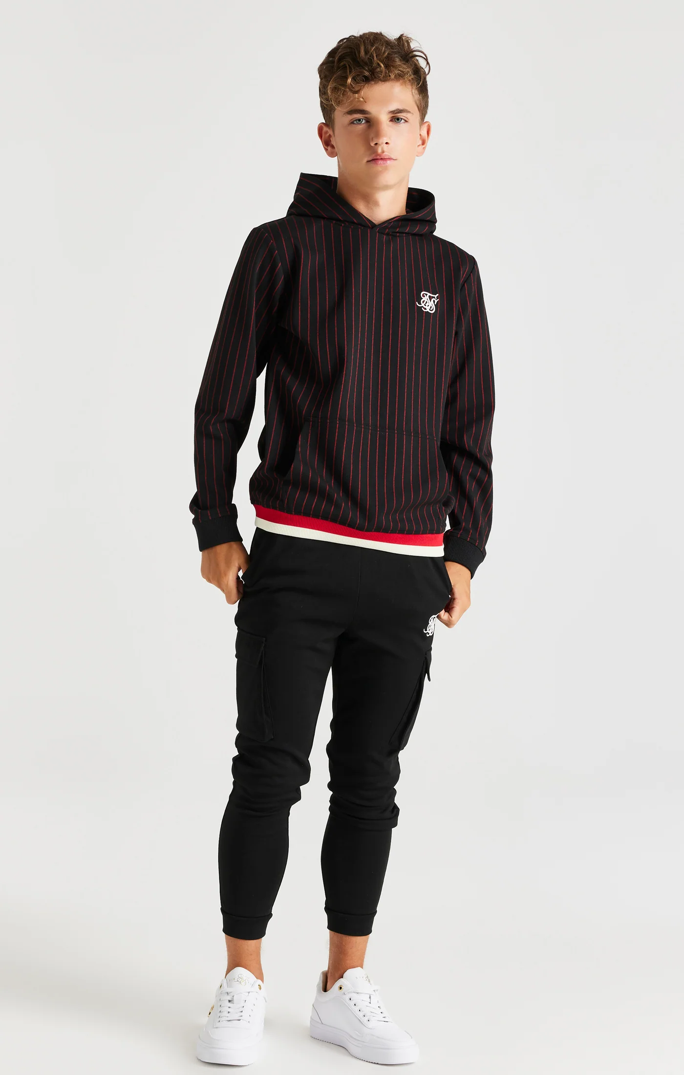 SikSilk Retro Classic Overhead Hoodie - Black - Image 3