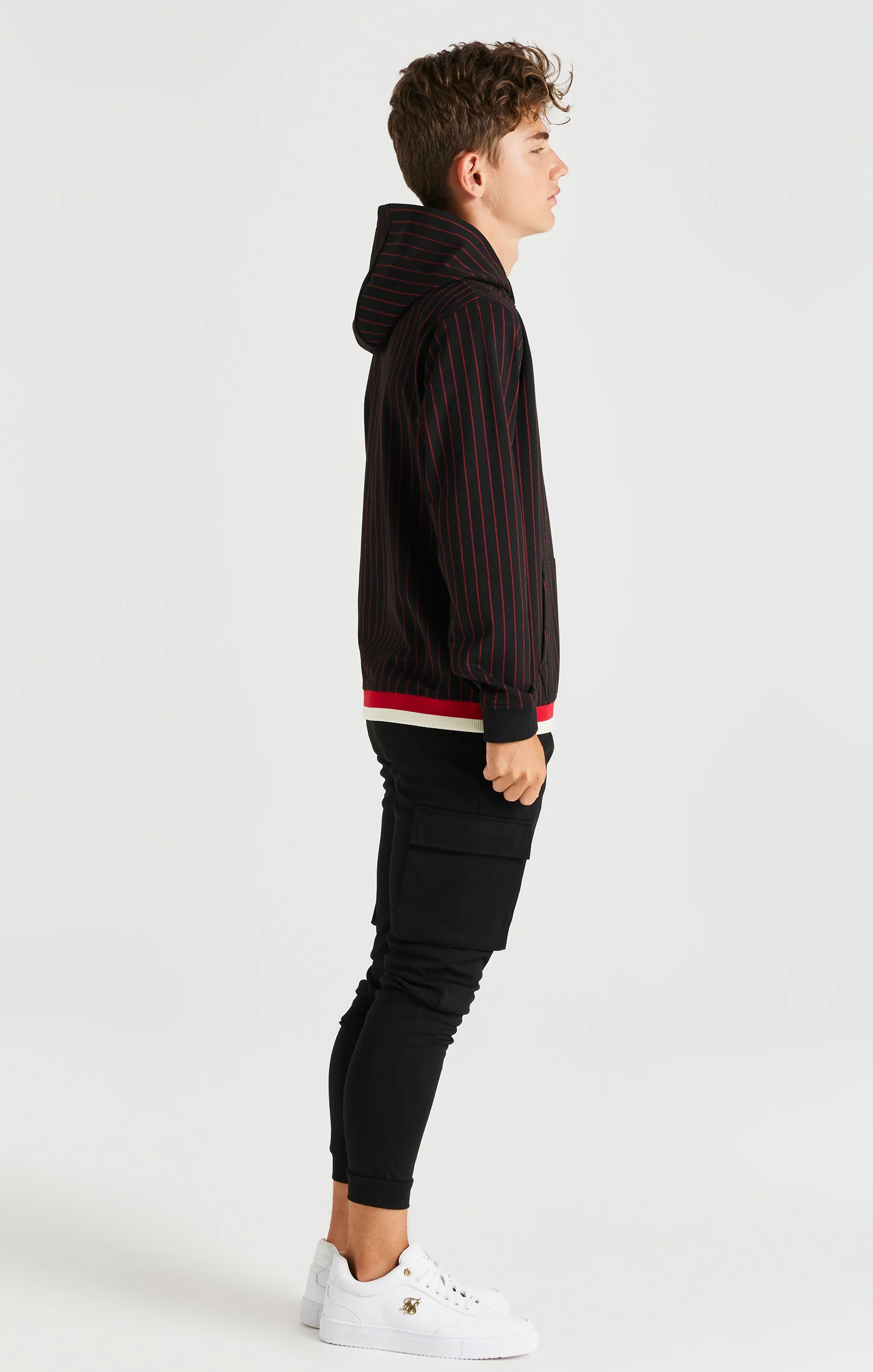 SikSilk Retro Classic Overhead Hoodie - Black - Image 4