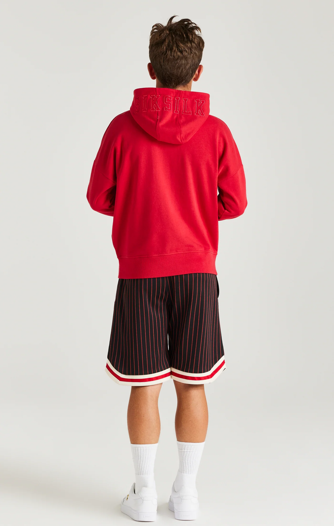 Boys Red Hood Logo Overhead Hoodie - Image 5